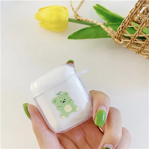 a Фрукты медведи для apple airpods силиконовый мягкий чехол толстый беспроводной bluetooth наушники чехол для гарнитуры для iphone сумка с зарядкой - Цвет: a