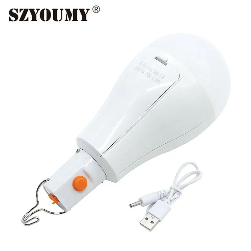 SZYOUMY 50 шт 15 Вт светодиодные аварийные лампы 85 265V USB Перезаряжаемый Батарея E27 лампа
