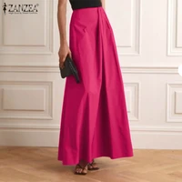 oversized zanzea a line party skirts women formal zipper bottoms 2021 ladies long solid skirts spring elegant female bottoms
