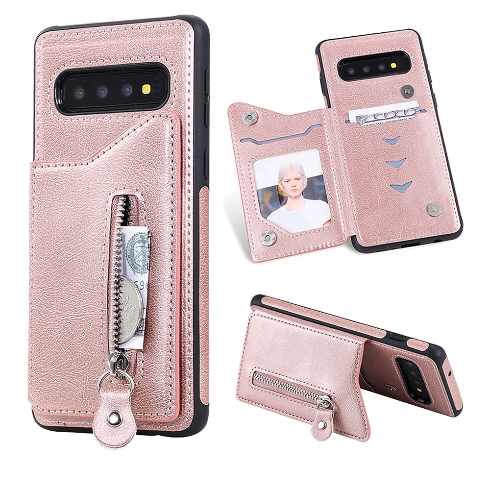 Кошелек на молнии с отделением для карт чехол samsung Note 10 + 9 8 A50 кожаный флип-чехол S8