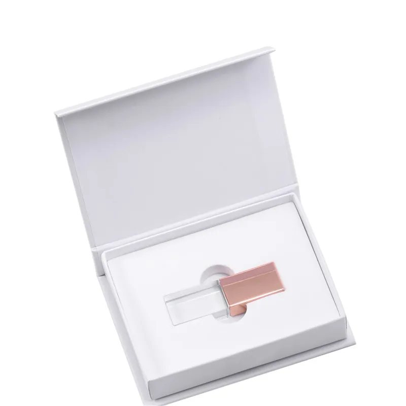 JASTER логотип Кристалл Usb 2,0 флэш-накопитель с подарочной коробкой 2 ГБ 4 ГБ 8 ГБ 16 ГБ 32 ГБ 64 ГБ - Цвет: Rose gold with box