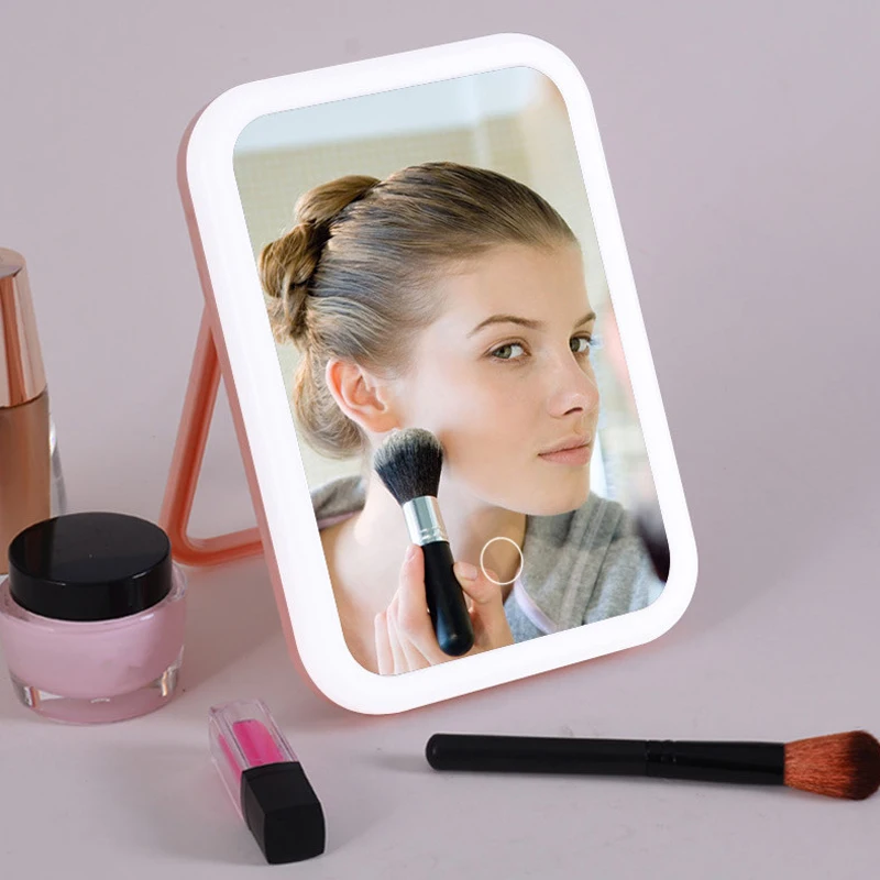 Косметическое увеличительное зеркало со светодиодной подсветкой с сенсорным