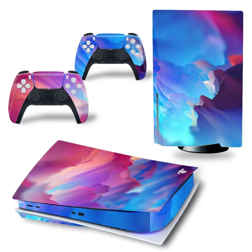 Звездное небо облака для PS5 диск виниловая наклейка стикер консоль + 2 контроллера