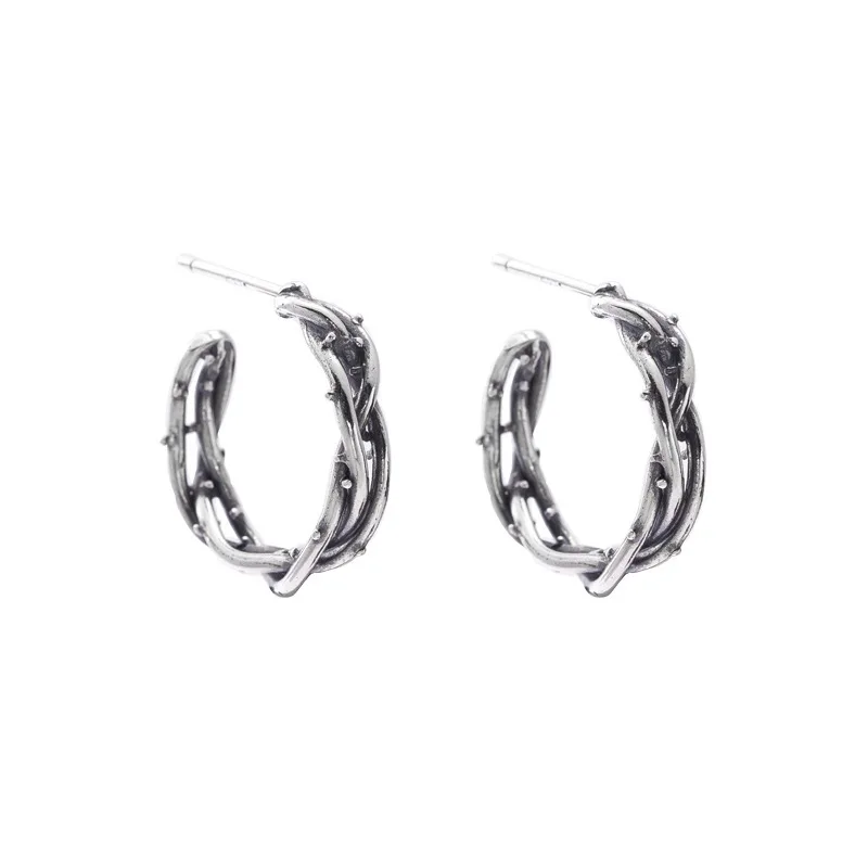 Новое поступление 925 стерлингового серебра личности ретро плетением и