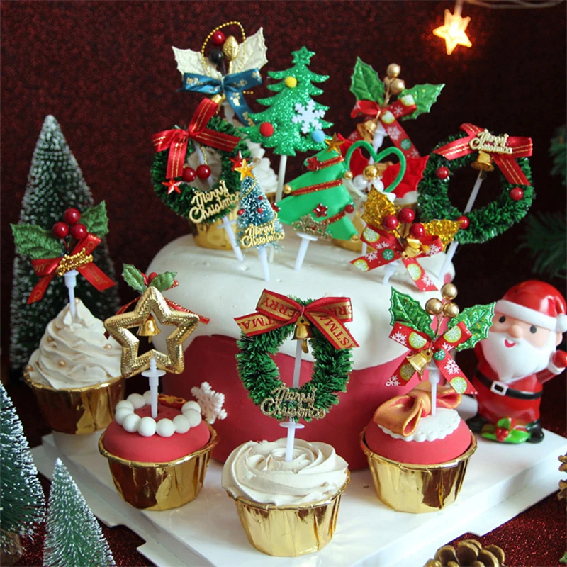Веселый Топпер на Рождественский торт Рождественская елка Санта-Клаус Олень
