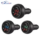 Универсальный цифровой измеритель 12 В24 В, монитор 3 в 1, светодиодная подсветка, USB, автомобильное зарядное устройство, вольтметр, термометр, автомобильный аккумулятор, монитор с двойным жк-дисплеем