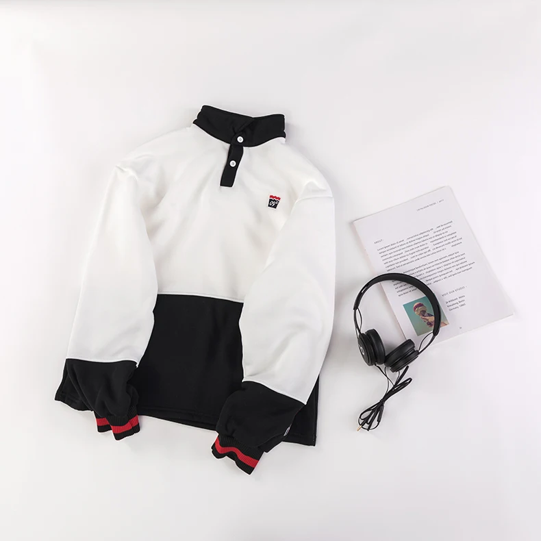 Женская толстовка с капюшоном полосатая рубашка пуловер воротником поло модная