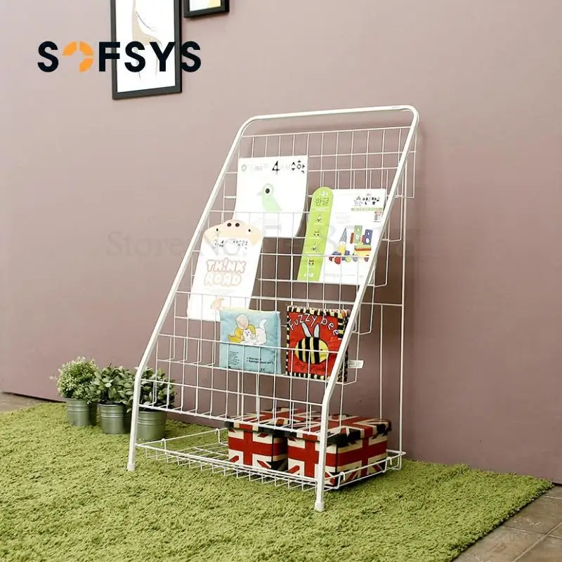 Детская книжная полка железный стеллаж для журналов Раскрашивание книг газетная