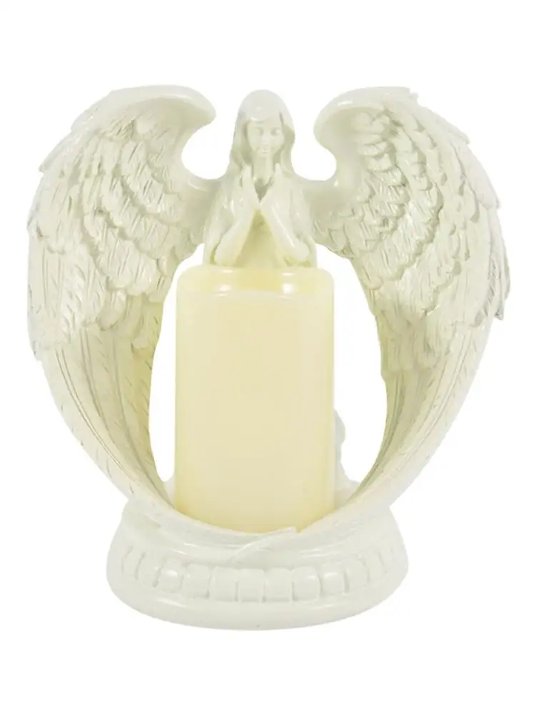 

Resin Praying Wings Angel Flamless Candle Holder Angel Figurine Sculpture Statue Decoration Home Wedding Christmas Church Decor