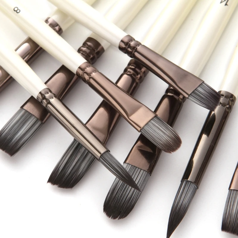 

24pcs Nylon Hair Wooden Handle Watercolor Paint Brushes Pen Scraper Scrubbing Dropship