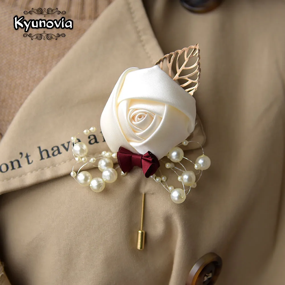 Женские тканевые булавки Kyunovia брошь-корсаж с искусственным жемчугом стразы