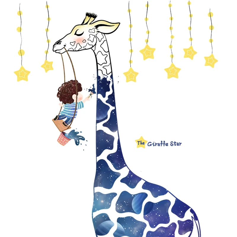 

Cartoon Animal Wall Stickers Boy Girl Kids bedroom Living Room decoration aesthetic Nursery Decal Self Adhesive Wallpaper Poster