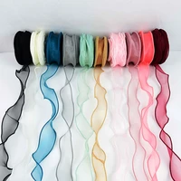 10 yards ribbon curling edge organza ribbon belt diy apparel sewing fabric gift boxes wrapping ribbons wedding bowknot crafts