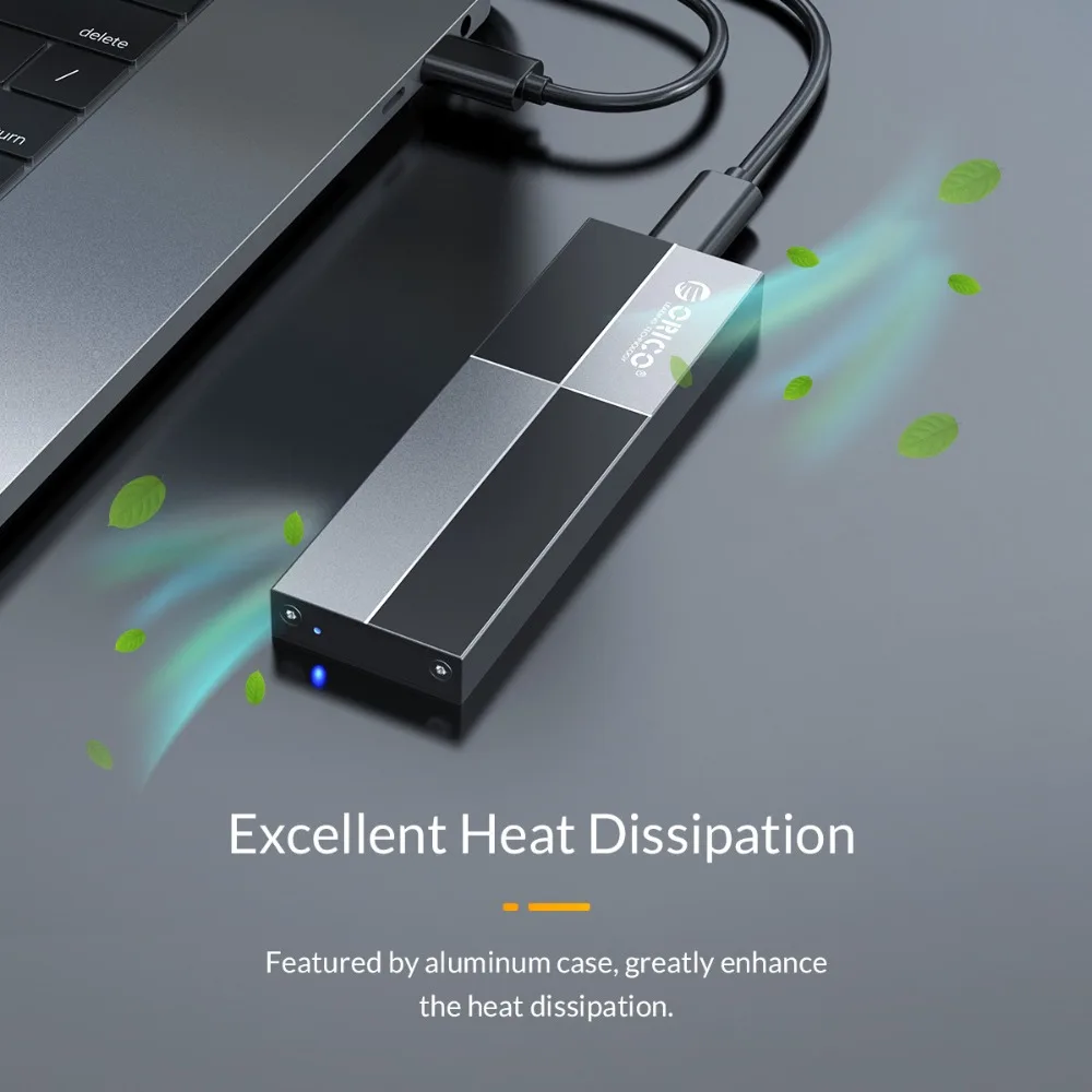 ORICO M2 SSD чехол NVMe M.2 SSD корпус USB3.1 type-C 10 Гбит/с Поддержка 2 ТБ большая емкость для samsung Intel 2230 2242 2260 2280