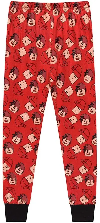 Robloxing-Conjunto de pijama para ni&ntilde;o, ropa interior de dibujos animados, pantalones de manga larga, ropa de dormir de algod&oacute;n para interiores-5