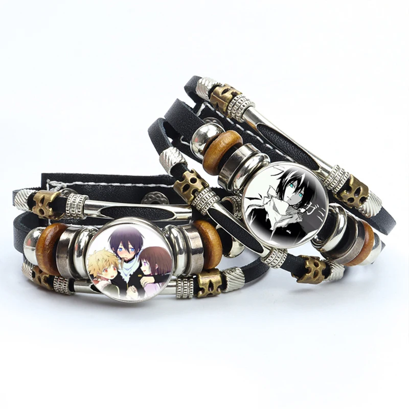 Кожаный браслет из аниме рассекающий демонов браслеты с кнопками-клипсами