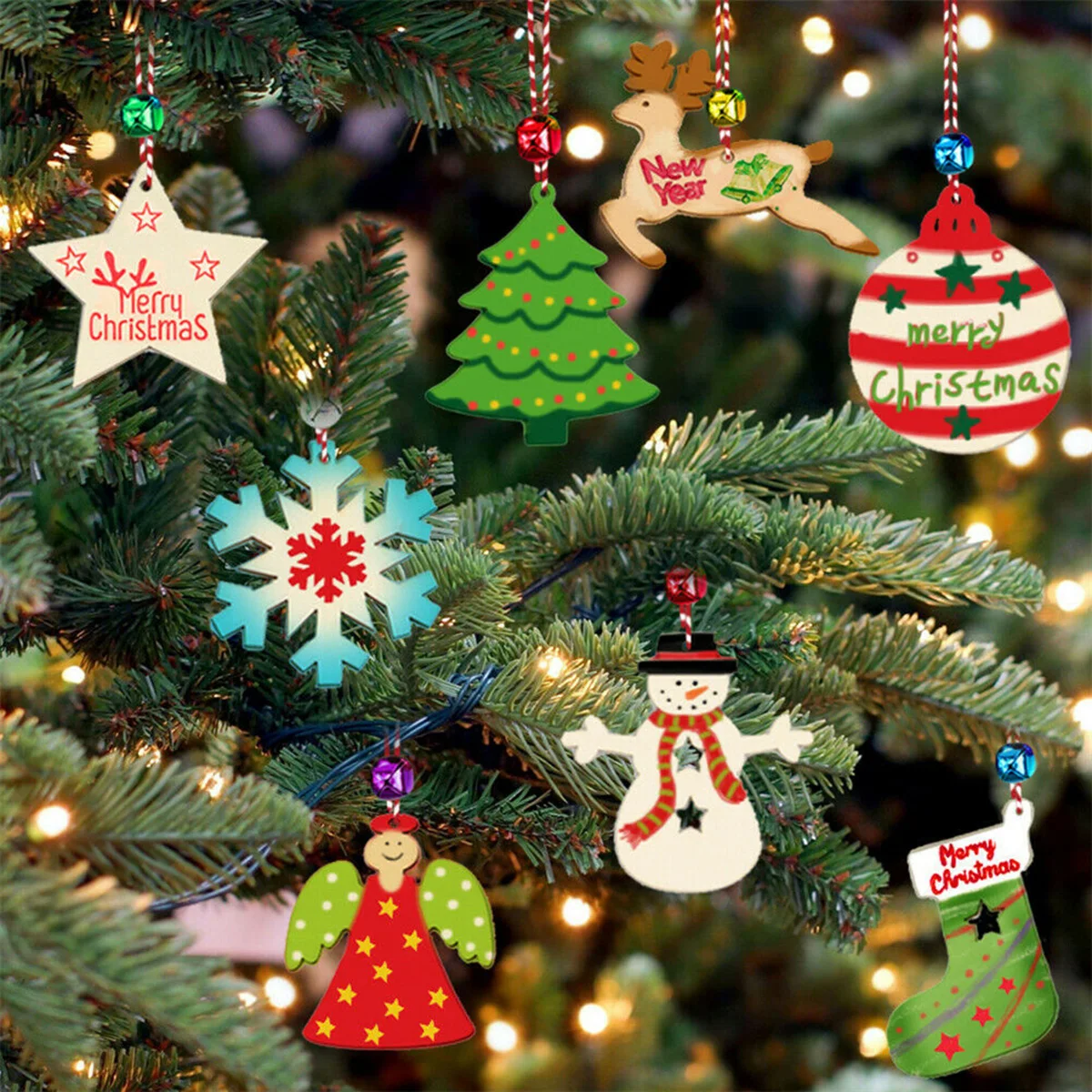 

Door Christmas Wooden Ornaments Staircase Wooden Christmas Xmas Hanging
