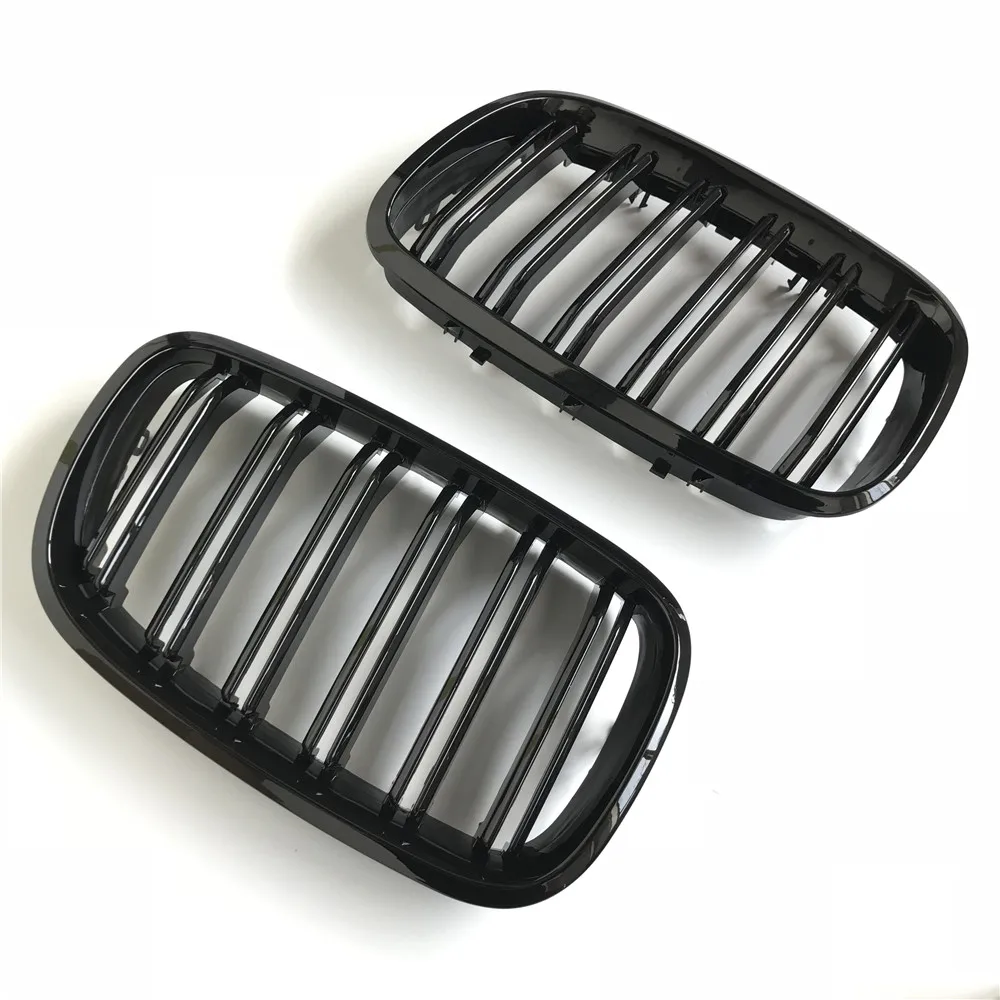 Черный Автомобильный передний бампер из АБС пластика двойная решетка гриль для