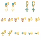 Женские серьги-гвоздики из серебра 925 пробы с кисточками