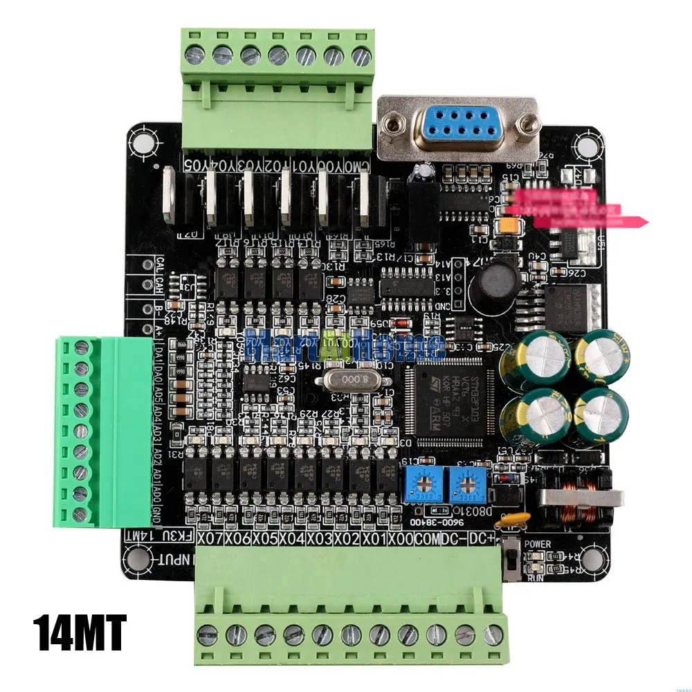 FX3U 14MR 14MT PLC промышленная плата управления 24В вход 6AD выход 2AD с корпусом RS485 RTC Time
