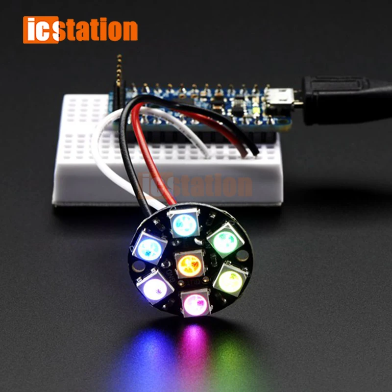 7 бит WS2812S 5050 RGB светодиодный кольцо круглого стола Украшение лампы LED со