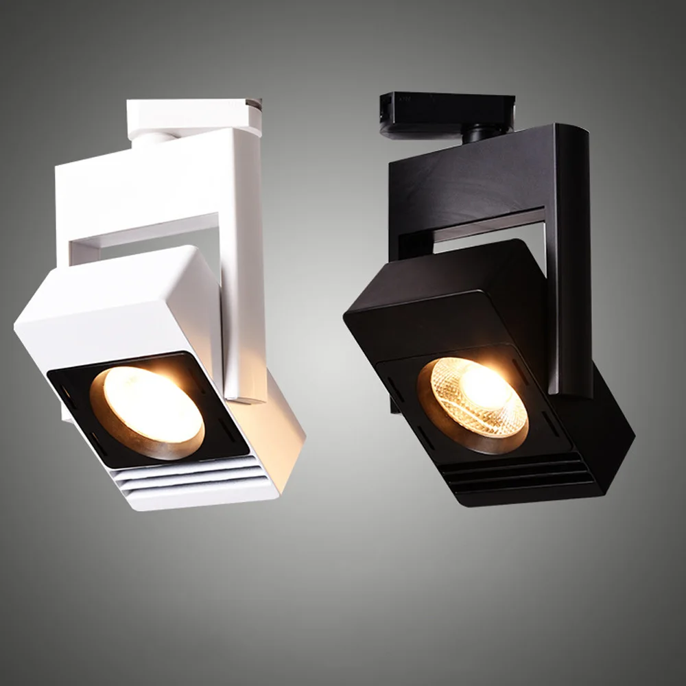 Квадратный светодиодный Трековый светильник алюминиевый Точечный с вращающейся