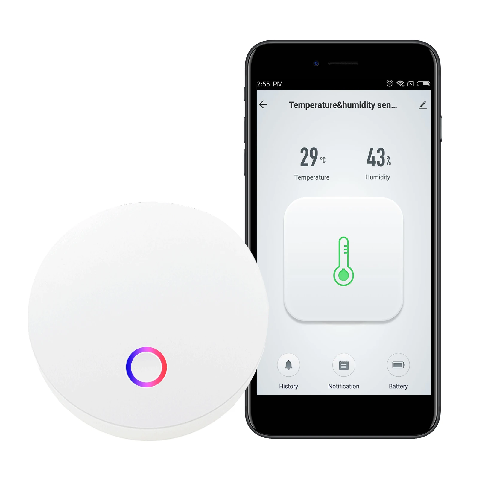 

WiFi Thermometer Hygrometer Smart Humidity Temperature Sensor Gauge with App Notification Alert for Home Pet Garage Humidor