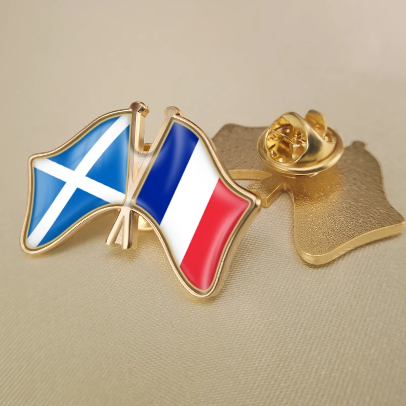 Брошь на лацкан двойная флаг дружбы Шотландия и Франция | Украшения аксессуары