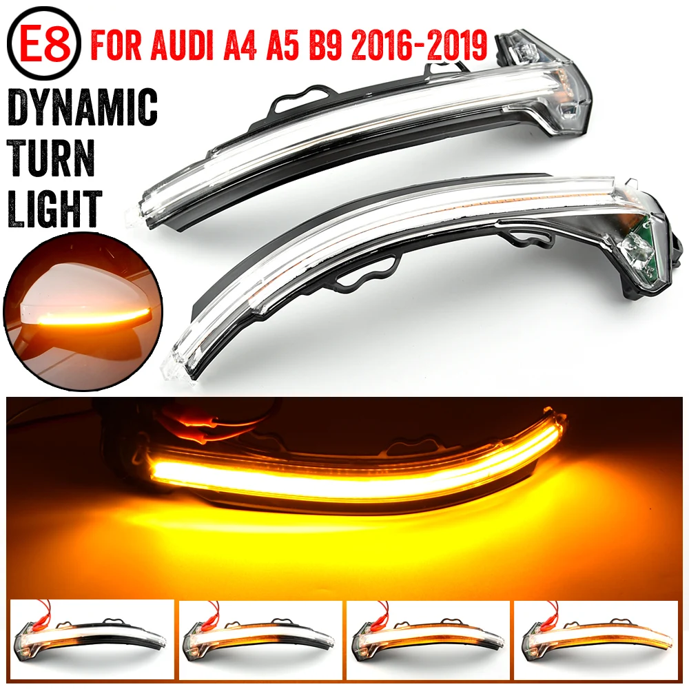 

For Audi A4 S4 RS4 B9 2016-2019 A5 S5 RS5 Dynamic Turn Signal LED Light Side Wing Rearview Mirror Indicator Sequential Blinker