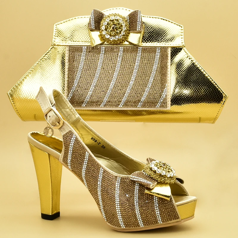 Новинка Модный комплект из обуви и сумки в итальянском стиле Женские свадебные