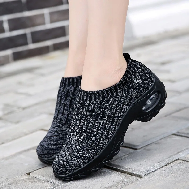 Женские кроссовки без шнуровки LIN KING Повседневные Дышащие лоферы удобная