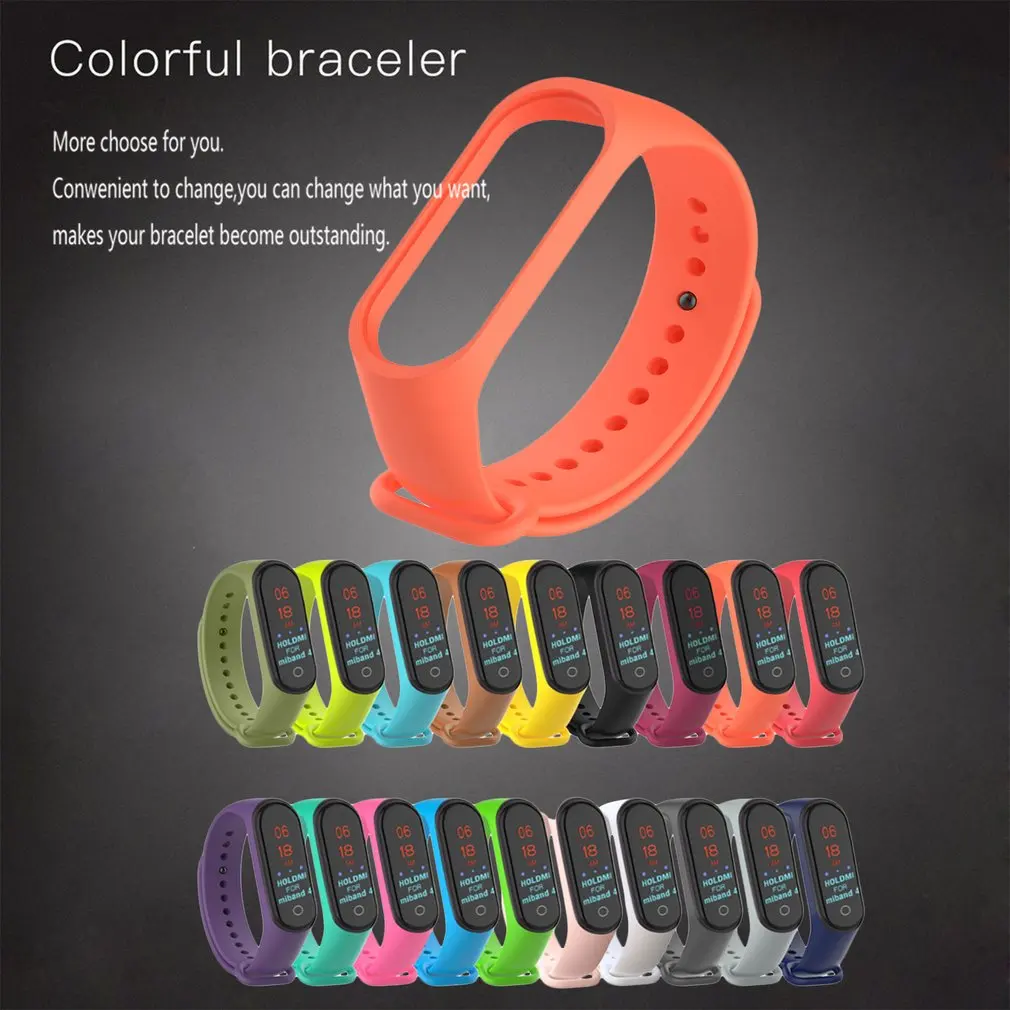 Красочные mi band 4 аксессуары pulseira mi band 4 ремешок сменный силиконовый ремешок для xiaomi mi4 умный Браслет