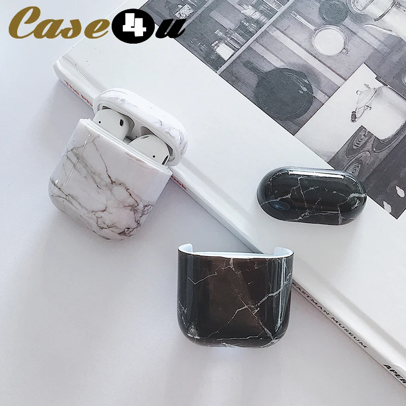 Мраморный беспроводной Bluetooth наушники Жесткий Чехол для Apple Airpods 1 2 Защитный Чехол Air Pods чехол зарядная коробка сумки