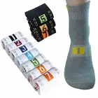 Мужские повседневные модные носки 7 пар, носки до щиколотки из смесовой хлопка с принтом и круглым вырезом, размером от 1 до 7, удобные, эластичные