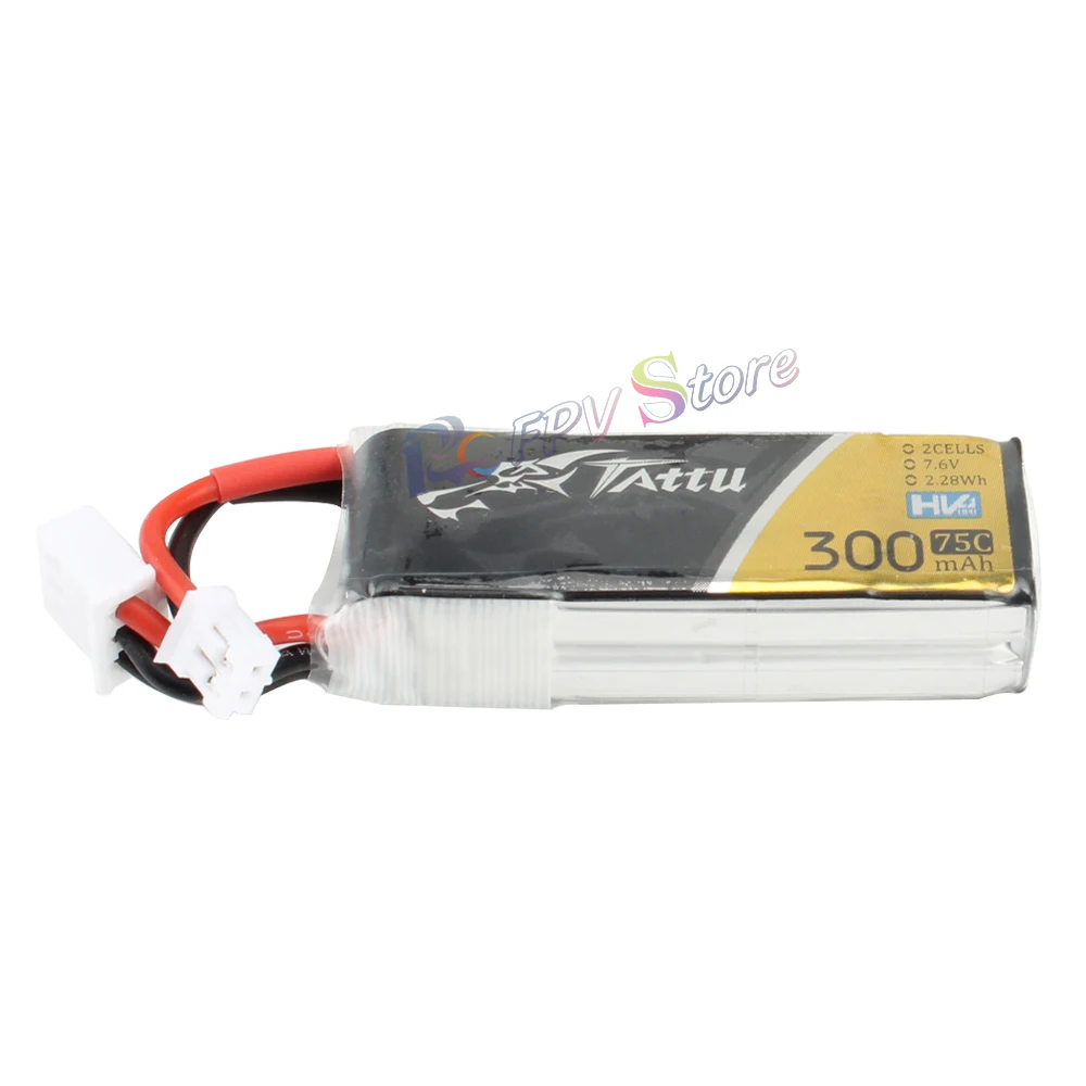 TATTU-bater&iacute;a Lipo 300mAh 7,6 V 75C 2S con conector de enchufe PH2.0 para cuadric&oacute;ptero de carreras RC FPV, 5 uds.-2