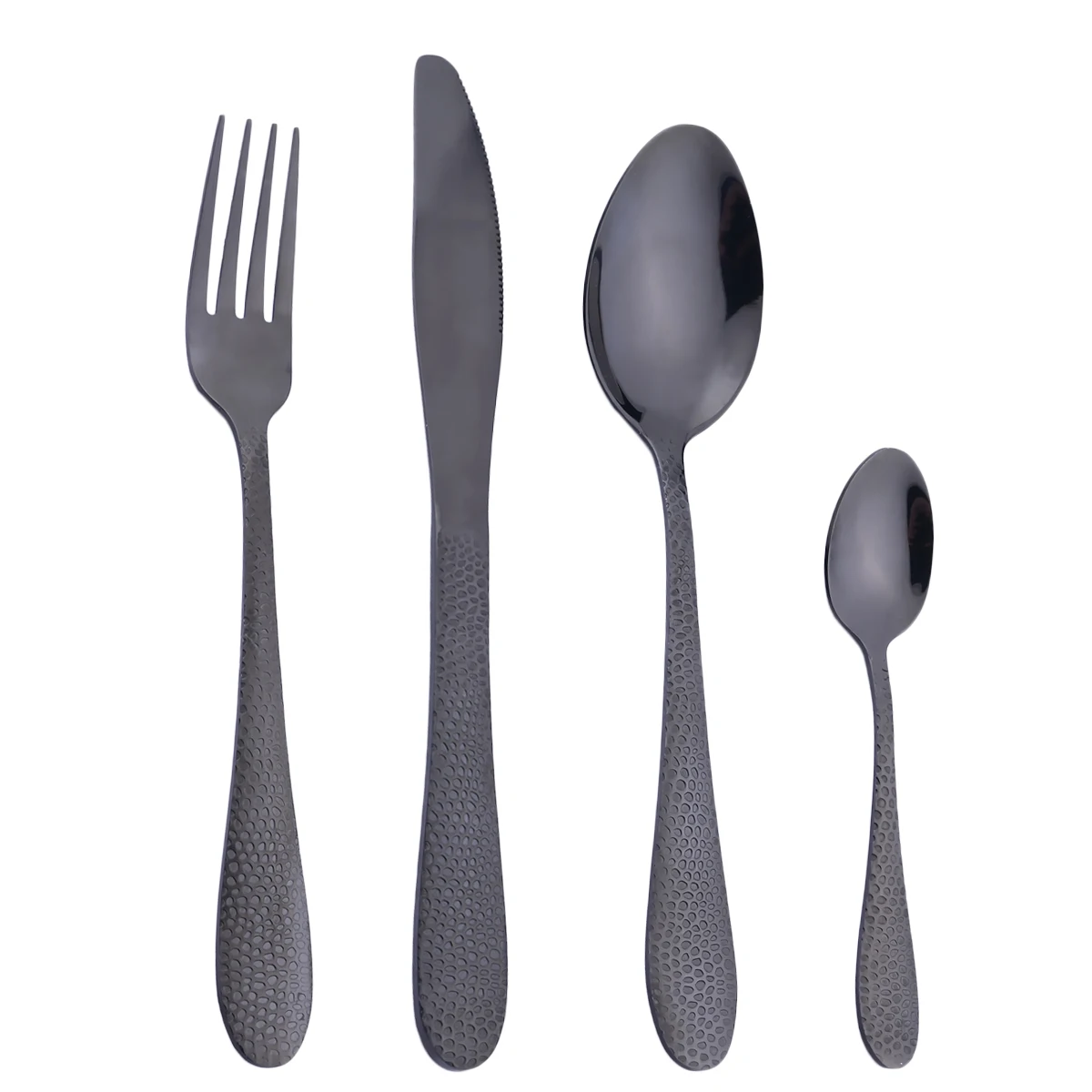 

Black Dinnerware Set Stainless Steel Tableware Set Colorful Knife Tea Fork Spoon Flatware Mirror Kitchen Cutlery Set Silverware
