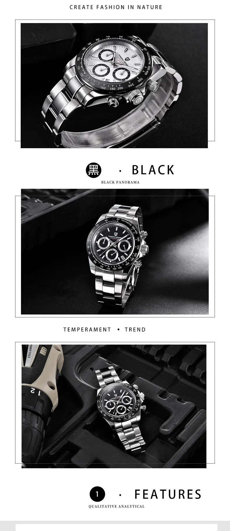PAGANI Мужские кварцевые наручные часы мужские Seiko для бега часы хронограф водонепроницаемые часы мужские спортивные часы Relogio Masculino