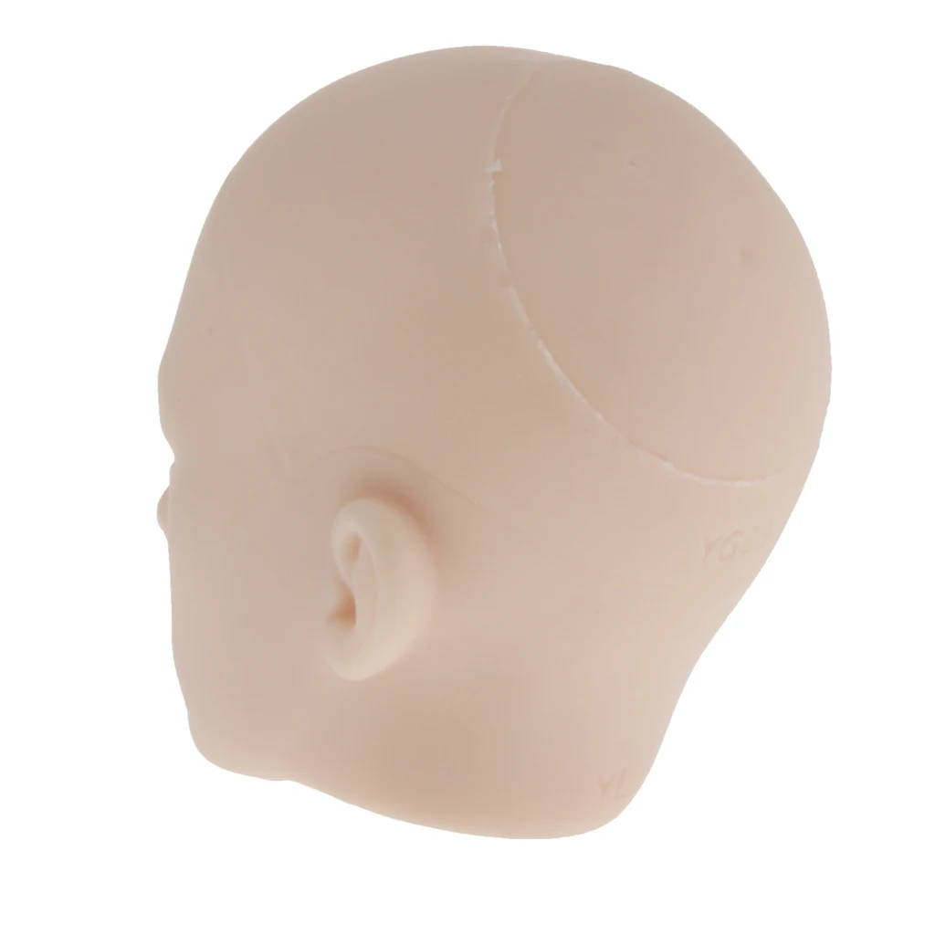 

1/6 Doll Unpainted Head Sculpt without Eyes Kids Making Up Practice Accessory