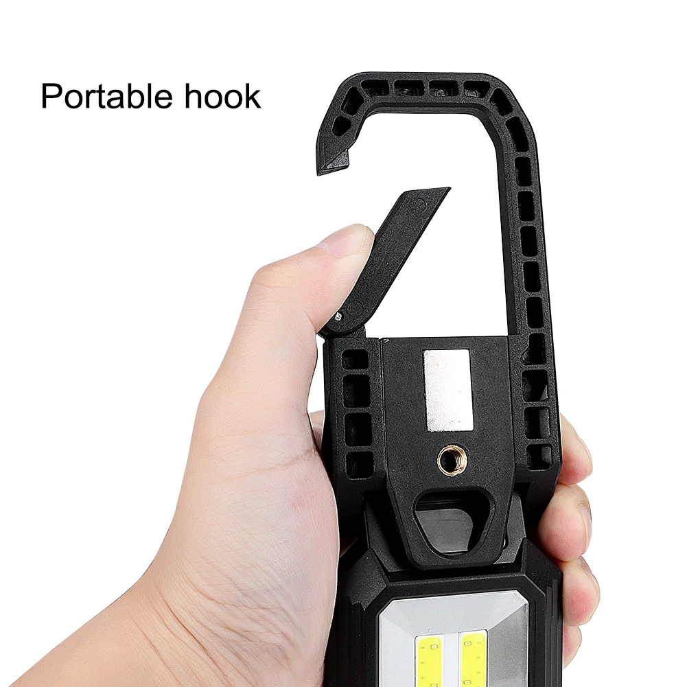 COB LED Work Light XML T6 Flashlight USB Rechargeable Magnetic Torch Flexible Inspection Lamp Worklight With Power Displayer | Лампы и