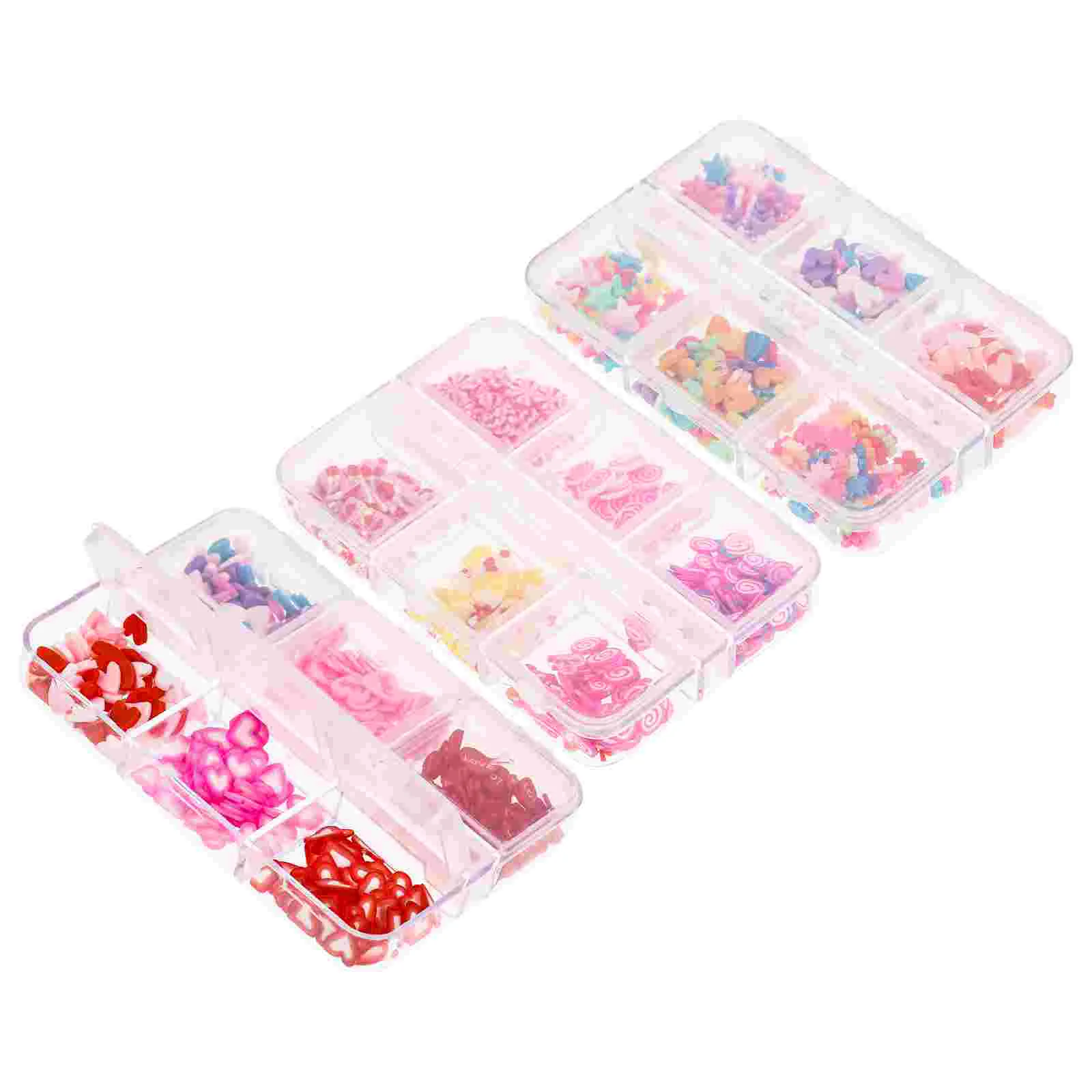 

3boxes Nail Art DIY Stickers Colorful Heart-shape Nail Decals Nail Art Decors
