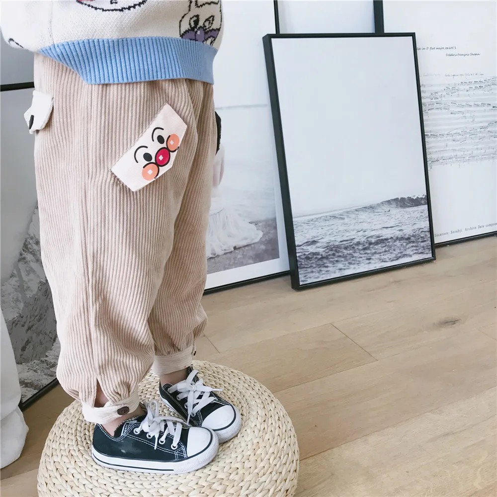 Tonytaobaby/зимняя одежда; новые бархатные штаны с карманами для маленьких мальчиков и девочек; штаны для мальчиков; детские штаны