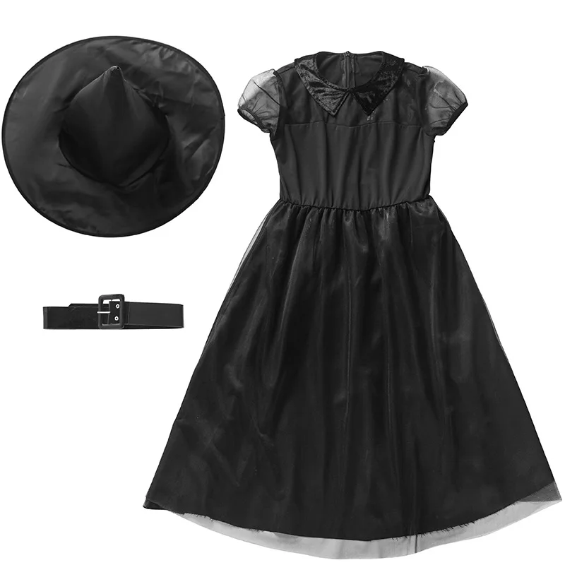 

Halloween Witch Costume Black Screen Little Witch Costume Role Play Dress Black Skirt Girl New 2021