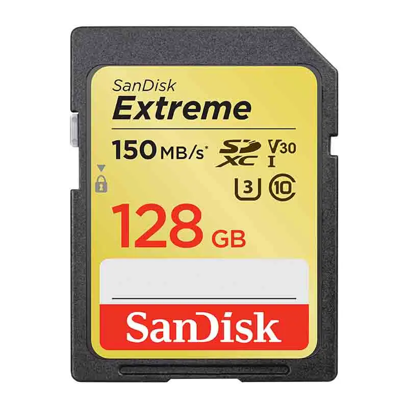 Оригинальная Sd Карта SanDisk Extreme 32 ГБ 64 128 SDXC UHS I 4K карта памяти класс 10 C10 90 МБ/с. U3 для