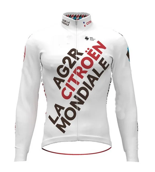 Зимняя флисовая Термоодежда 2021 AG2R только для команды с длинным рукавом