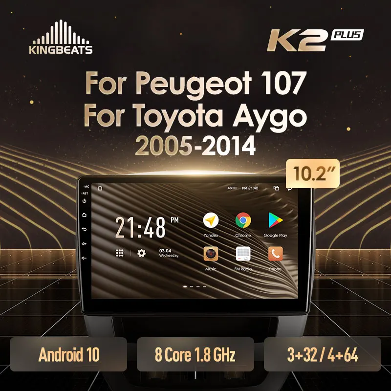 KingBeats штатное головное устройство For Peugeot 107 Toyota Aygo 2005 2014 GPS Android 10 автомагнитола на