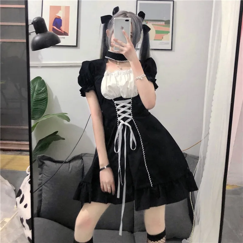 

Женский сексуальный костюм горничной для косплея, платье лолиты, милое черно-белое классическое платье горничной из японского аниме, форма,...