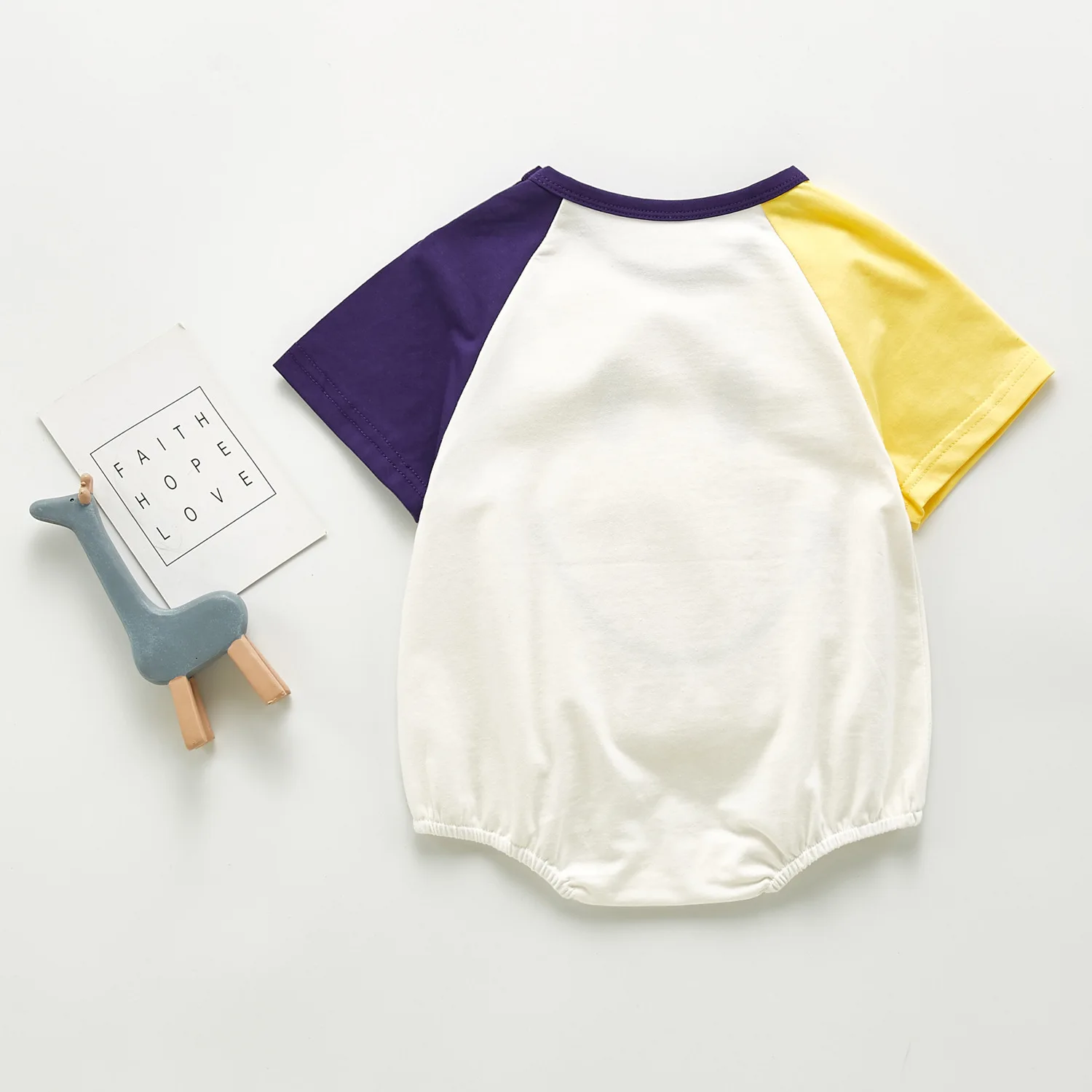 

TONSEN New Born Baby Clothes Summer Infant Romper Short Sleeve Pure Cotton Big Smile Print Jumpsuit One-pieces Toddler Overalls