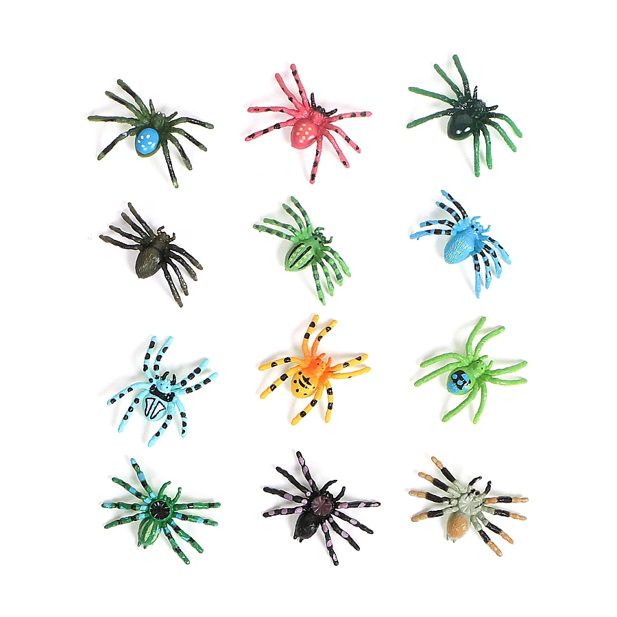 12 шт. имитация пауков модель насекомого Статуэтки пауки миниатюрный декор сада