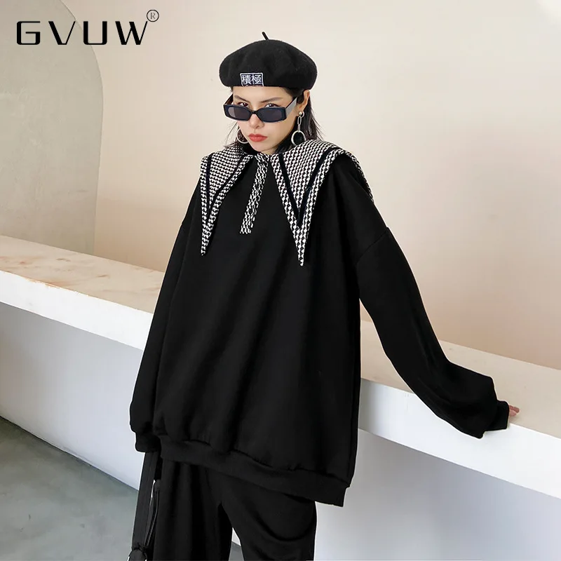

Новинка 2021, Женский Осенний Топ GVUW в уличном стиле с длинным рукавом, женское повседневное пальто с острым воротником, модель KB71797