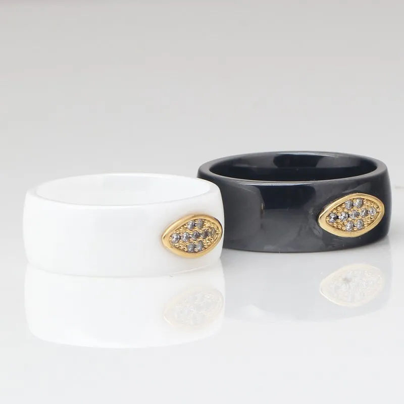 2020 популярное Европейское простое керамическое кольцо 2 цвета Женское с